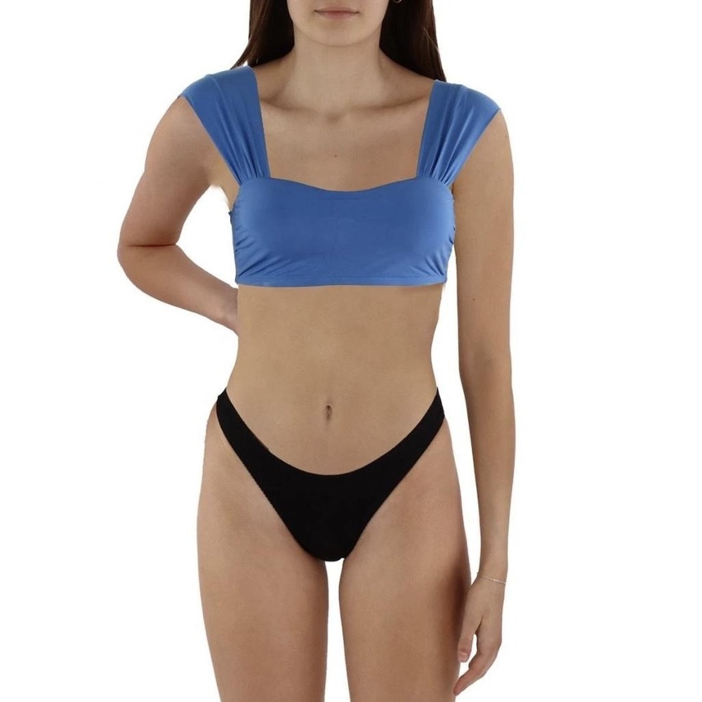 Jantzen Womens Blue Ruched Bikini Beachwear Swim Top‎ 8